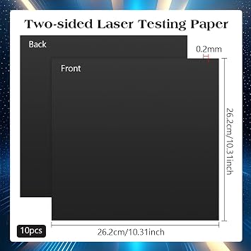BENECREAT 10 Sheets Black Square Laser Engraving Testing Paper, 10.2x10.2 Inch Adhesive Laser Marking Paper Laser Engraving Material for Engraving Machine