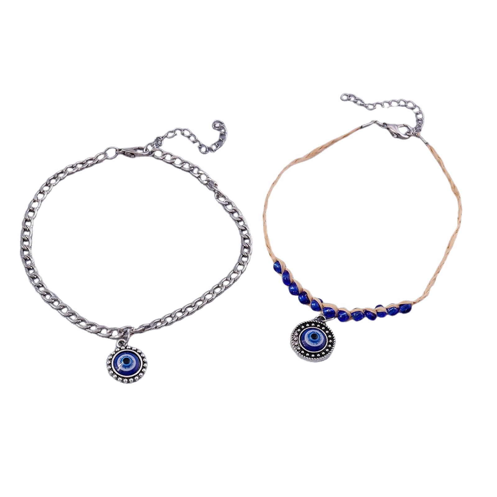 Bohemien Blu Malocchio Cavigliere per Le Donne Estate Spiaggia Cavigliera Bracciali Catena Ragazze Gioielli Regali