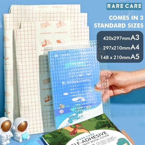 Image of Transparent Book Cover | 30 Unique Labels for Books for School Waterproof Self Adhesive Sticking Books Cover Stationery Items [30 Pcs- 3 Different Sizes -10 Each] 1 Year Warranty