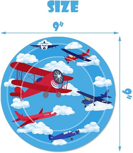 Miniatura 4 de Platos y servilletas de fiesta de avión, decoración de fiesta de cumpleaños de aviación, juego de vajilla para fiesta temática de aviación,