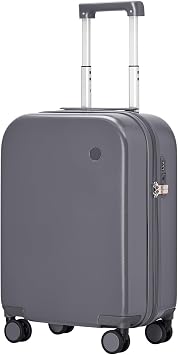 mixi Carry on Luggage, 20 Suitcase Spinner Wheels Luggage Hardshell Lightweight Rolling Suitcases PC with Cover & TSA Lock for Business Travel, Rock Gray