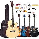 アコースティックギター 初心者セット カッタウェイ(Cut-Away)タイプ 入門練習ギター 16点セット