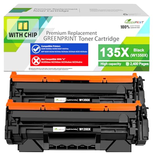Toner noir 135X W1350X avec puce intégrée longue durée 2400 pages