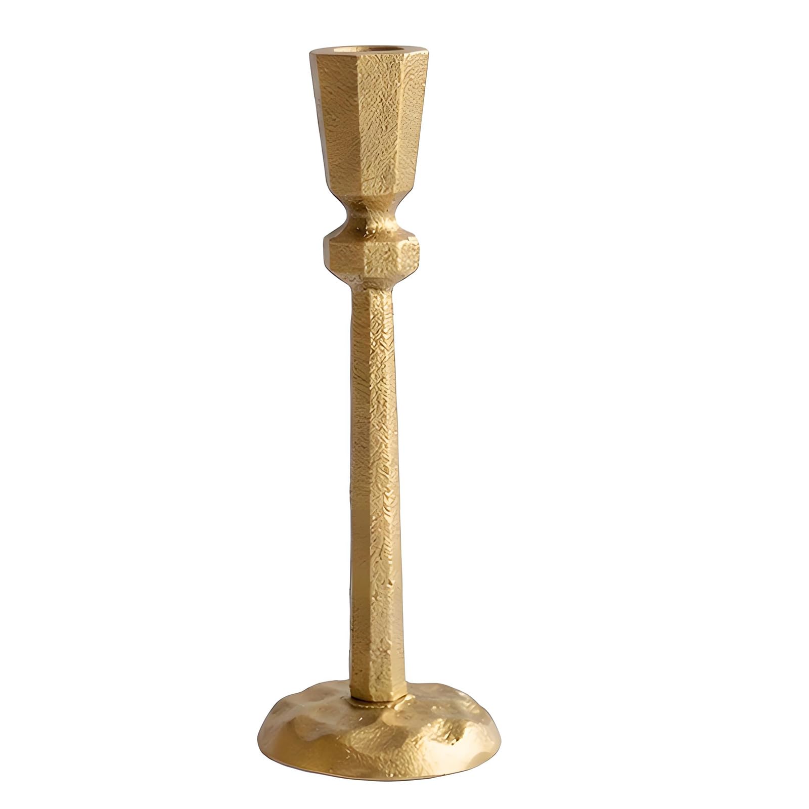 Qusinfc Classical Gold Coating Cast Iron Tall Stand Taper Candlestick for Centerpiece Decoration and Romantics Ambiances Wedding Candlestick Holders