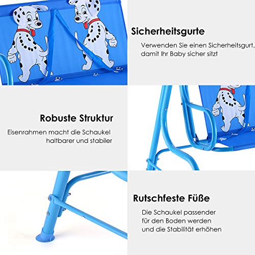COSTWAY Hollywoodschaukel 2-Sitzer für Kinder im Garten