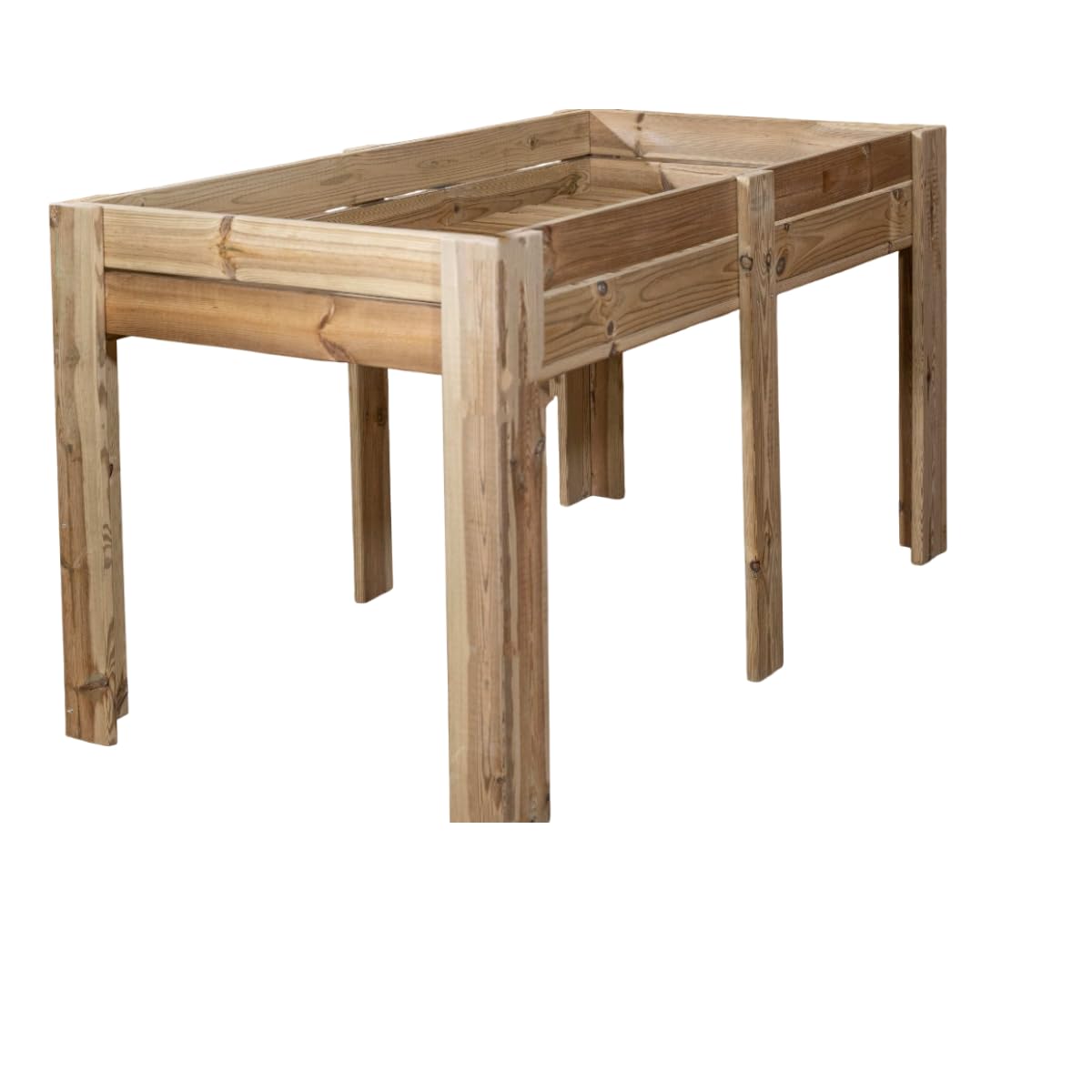 Mesa de Cultivo de Madera con Cajón de 20 cm de Profundidad, Tratada para Exterior - VidaHuerto (200x80x80 cm)