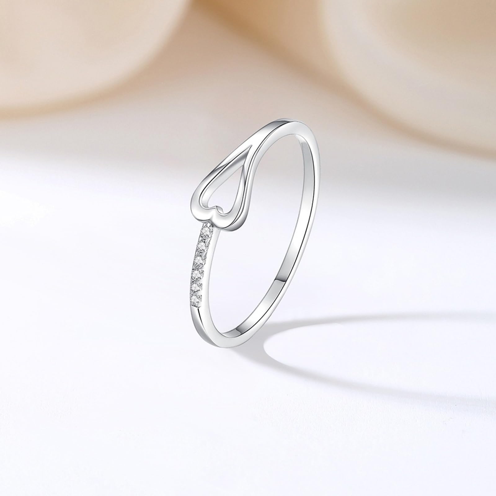 9 K/14 K/18 K, oro bianco/platino, 950 anelli, anello di fidanzamento da donna, diamante bianco
