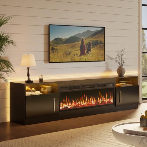 Image of Waleaf 70 inch Fireplace TV Stand with 36 inch Electric Fireplace for Living Room