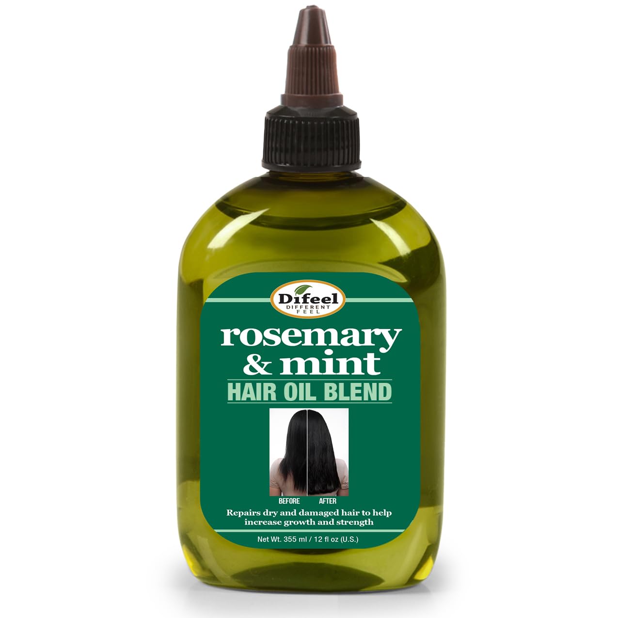 Difeel Rosemary and Mint Hair Oil Blend with Biotin - LARGE 12 oz. - Natural Blended Rosemary Oil for Hair Growth with Biotin