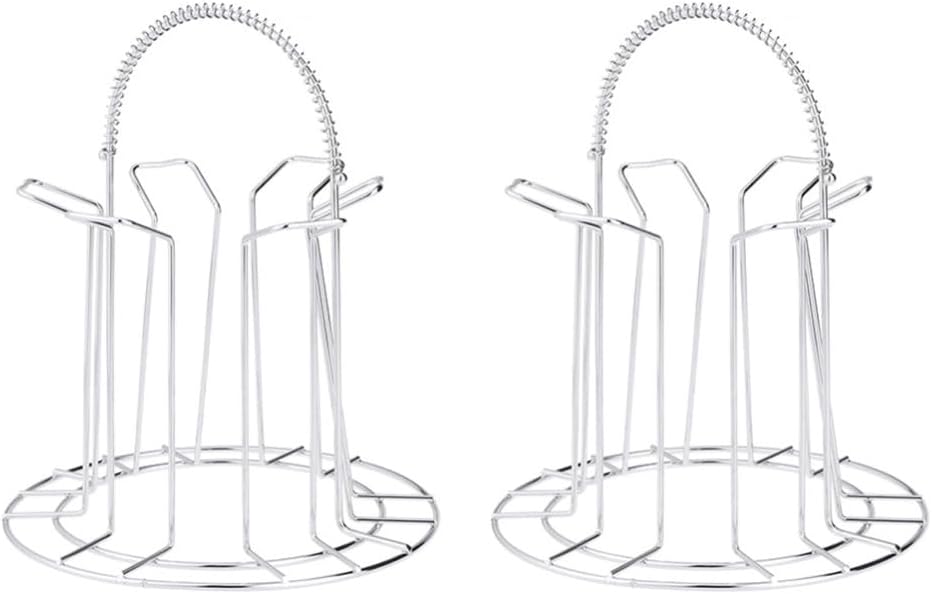 VOSAREA Upside down Wine Glass Holder Drain Rack 2 Pcs Stainless Steel