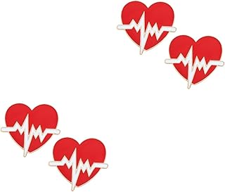 4 Peças Decoração De Enfermeira Decoração Vermelha Crachá De Enfermeira Decoração De Coração Broche De Roupas Broche Criativo Broche Decorativo Alfinete De Enfermeira Broches De