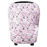 Baby Car Seat Cover Canopy and Nursing Cover Multi-Use Stretchy 5 in 1 Gift 