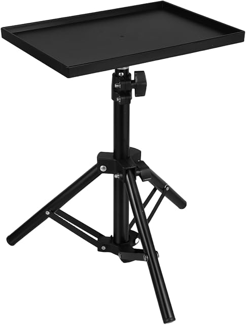 STOBAZA Projector Stand Tripod, Height Adjustable Laptop Stand, Portable Tripod Stand for Music, DJ, Projector, or Mixer
