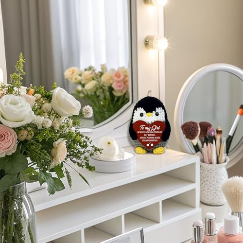 Image of Valentines Day Gifts for Girlfriend - to My Girl Penguin Gift - Handmade Crochet Penguin with Heart, Romantic Valentine's Day Gift for Girlfriend, Anniversary Love Keepsake, Cute Soulmate Present