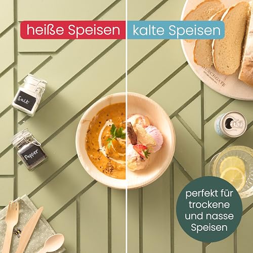 HAAGO 12 große Palmblattschalen (700ml, rund) Kompostierbar & Einweg - Umweltfreundliches Picknick- & Outdoor-Geschirr - Gefrierschrank- & mikrowellengeeignet (Rund 20 x 4 cm / 700 ml, 12)