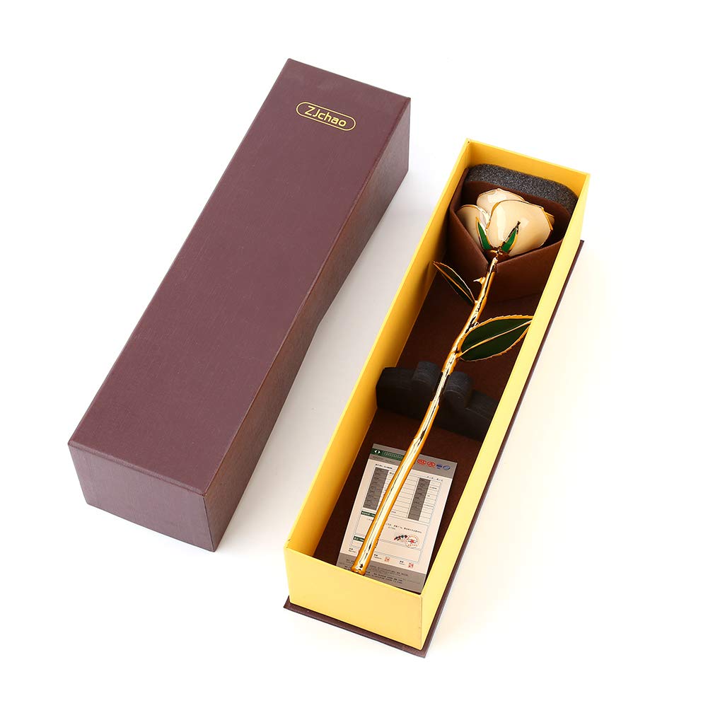 Fleur de préservation de tige en or : ornement éternel artisanal de mariage