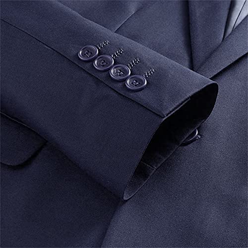 Costumes 2 pièces pour Hommes Automne Slim Fit Un Bouton d'affaires Blazer Veste Plus La Taille Costume De Fête De Mariage Costume Formel (Bleu Marine,6XL) - Image 7