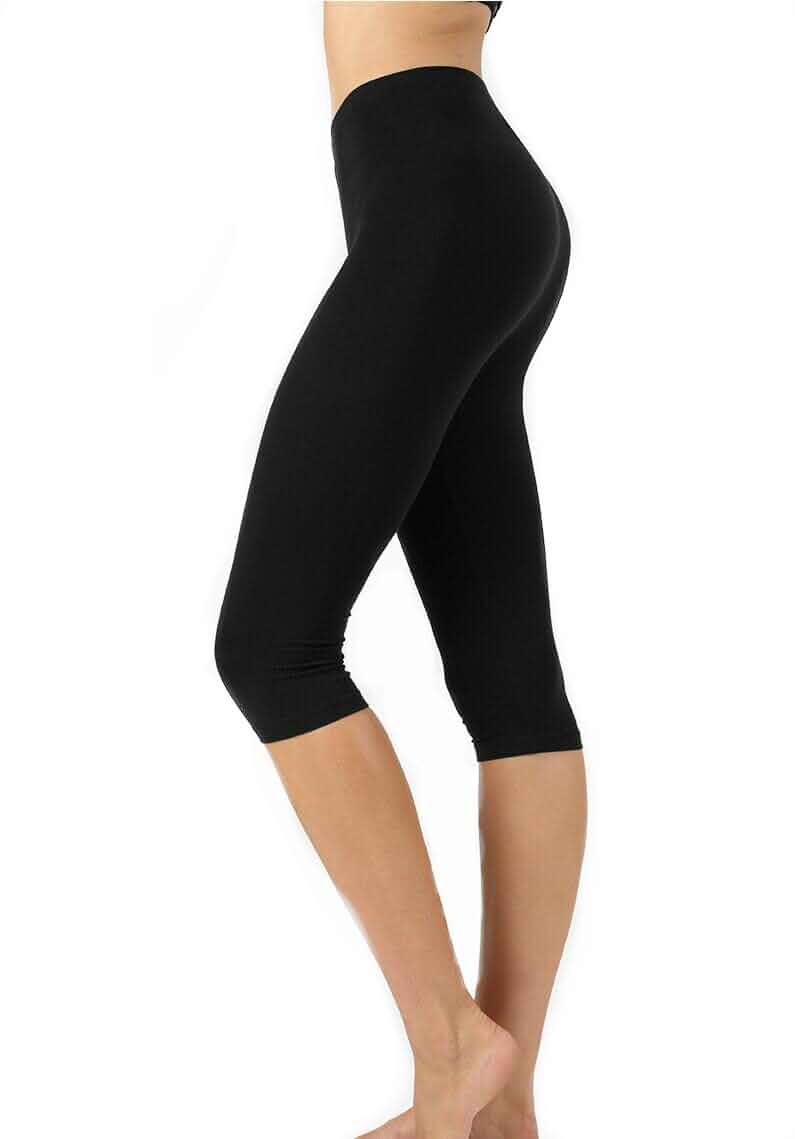 Zenana Premium Cotton Regular and Plus Size 15 INCH Capri Leggings Leggings