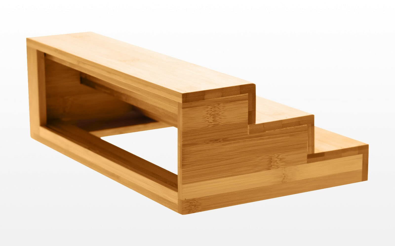 Woodquail Organizer Regolabile per Armadietti Spezie, Vassoio per Spezie, Realizzato in Bambù Naturale
