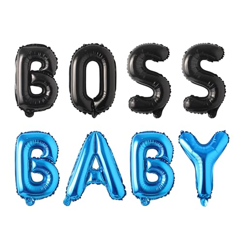 Boss Party Decorations Blue Black Boss Baby Letter Balloon Banner Baby Boy Boss Birthday Party Decor the Boss of the House Babyshower for Newborn Baby Boy Baby Shower 1st 2nd 3rd Birthday Supplies