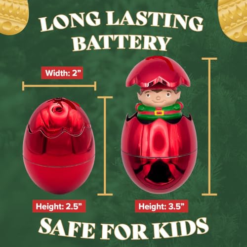 Christmas Tree Ornament Egg, Pop & Play Christmas Ball Ornament is the Best 2024 Christmas Ornament, Holiday Decor, White Elephant Gifts, Plays Jingle Bells, Christmas Decoration For Kids - Image 6