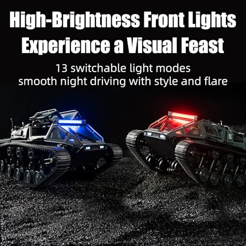 Image of XINGRUI 1:16 Scale Remote Control Car Military Crawler Off-Road RC Tank with 4WD, Adjustable Speed /Steering, 2 Batteries & Openable Doors - All-Terrain RC Truck for Kids Adults, Birthday Gifts
