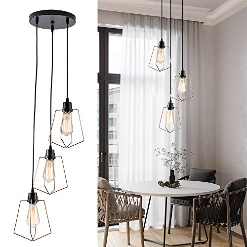 Preisvergleich Produktbild Metall-Ringschirm Mini-Pendelleuchte Zeitgenössische, moderne Tropfen-Hängeleuchte für Kücheninsel, Esszimmer (ohne Glühbirne)(3-Licht)