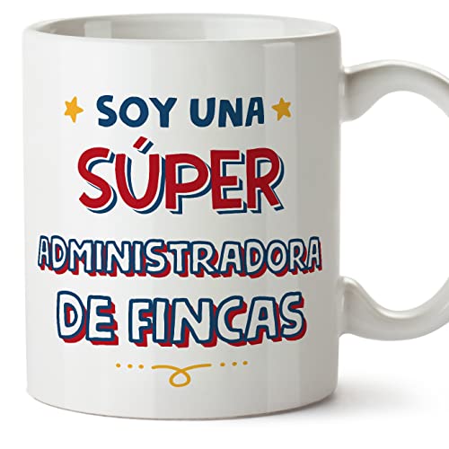 MUGFFINS Tazas para ADMINISTRADORA DE FINCAS mujer - En Español - Soy Súper - 11 oz / 330 ml - Regalo original y divertido