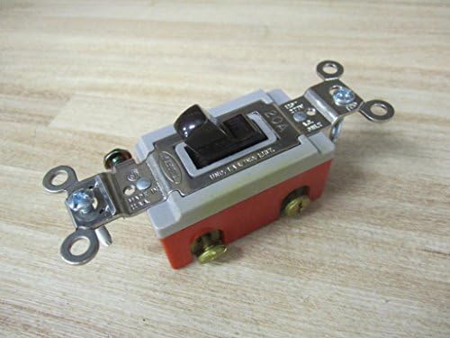 KELLEMS HBL1221 Toggle Switch, 120/277 VAC, 20 AMP, 1 Pole, Extra Heavy Duty, Brown Toggle, Back and Side Wired