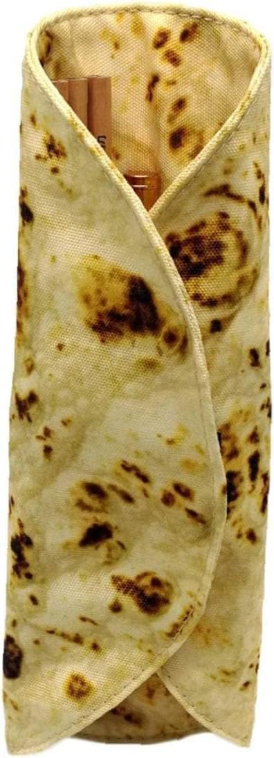Dwang Funny Burrito Tortilla Roll Storage Bag Makeup Collection Cloth Pen Stationery Bag Pouch School Supplies Practical Gift