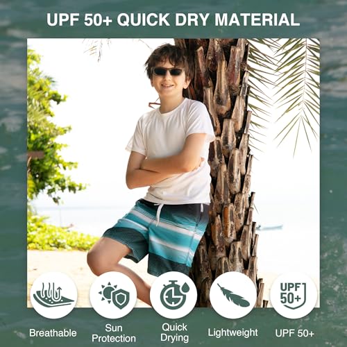 Image of Kanu Surf Boys' Toddler Troy Stripe Swim Trunks
