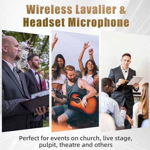 Mivghyy UR-226-B Wireless Microphones System With Uhf Headset/Lavalier Lapel Mics thumb #1