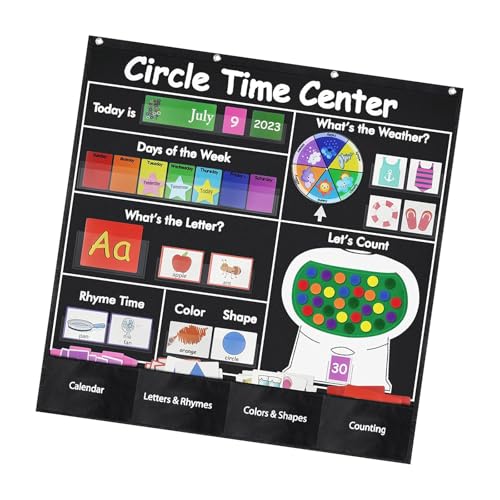 Tableau de poche en tissu pour ritualiser la météo et les formes en classe