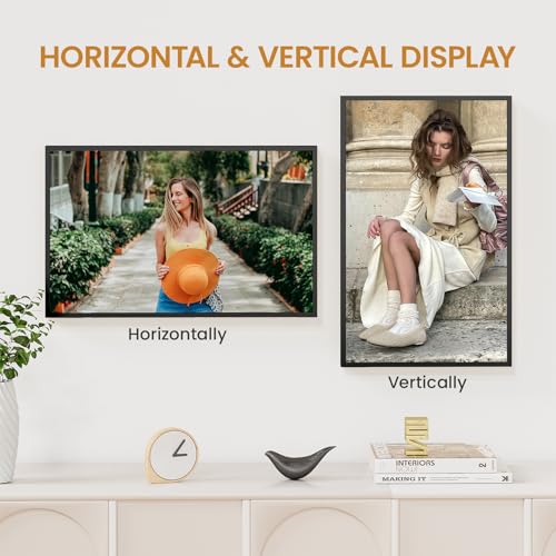 Image of 12x19 Aluminum Metal Picture Frame with Tempered Glass,Black Poster Frame 12 x 19 for Wall Gallery Photo Puzzles Artwork Frames 12 x 19 to Wall Mount Horizontal or Vertical