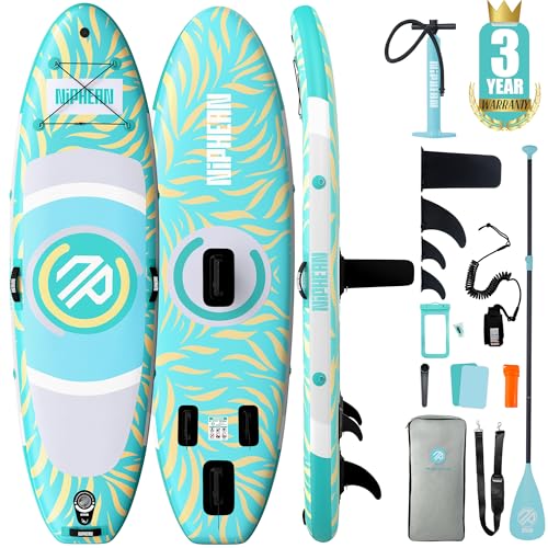 Image of Niphean 10' Inflatable Paddle Board, Ultra-Light SUP for Beginners | Versatile Yoga Paddle Board with Durable SUP Accessories, 400lbs Capacity, Stand Up Paddle Boards for Adults & Youth