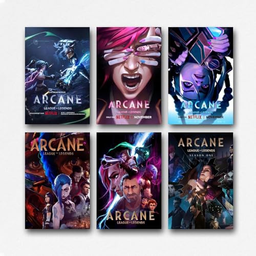 FVLYRWMQX A Set of 6 Arcane Action-Adventure Steampunk Comic Poster für Zimmer - Ästhetische Leinwand-Wandkunst Schlafzimmer-Dekor 08x12inch(20x30cm)