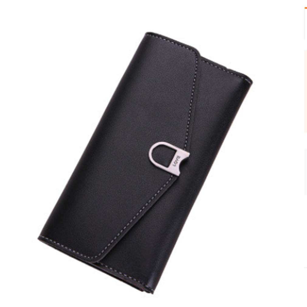 TraveT Vintage Long Blocking Wallet Credit Card Clutch Holder Purse,Black