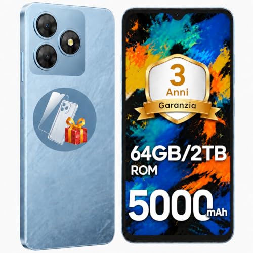 Ausriray Smartphone Android, 6GB+64GB/TF 2TB Telefono Cellulare, Display 6.56" HD+,