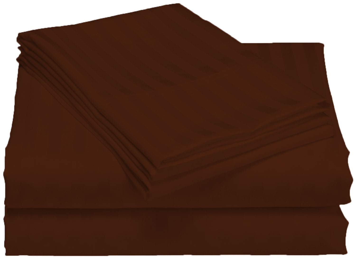 Parure de lit coton égyptien 600 fils 4 pièces Super King couleur café