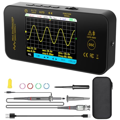 BSIDE OT5 Handheld Oszilloskop 50MHz Bandbreite Digitale Oszilloskope 3.2’’ TFT Display Tragbares Oszilloskope Automotive Oszilloskop 200MSa/s Abtastrate Trigger Funktion Auto/Nomal/Single