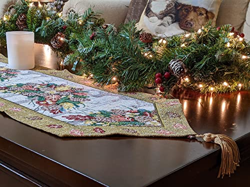 Dada Bedding Tr-6068 Christmas Fiesta Woven Table Runner, 13 By 48-Inch, Floral #TOP6