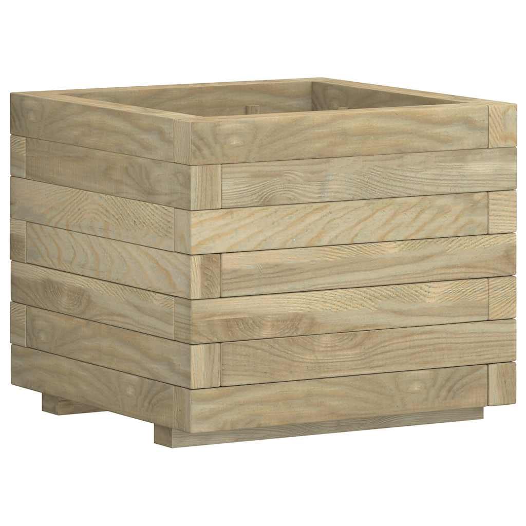 vidaXL Arriate Cuadrado Macetero Maceta Grande de Flores Madera de Pino Impregnada 50x50x40 cm