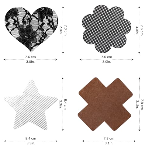 Image of Glitters Pasties Rave Pack Nipple Covers Stickers Disposable Sticky Breast Petals Bra Set for Women Rave Outfit Party