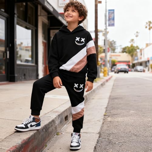Image of Size 5-13 Years Boys Summer /Spring Outfits Set Short Sleeve T-Shirt & Pants Kids Boys Fall Fashion Clothes Sets