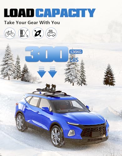Image of FengYu 300lbs Roof Rack Cross Bars Compatible with Chevy Chevrolet Blazer 2019-2026 (Not for Blazer EV), All-Metal Aluminum Roof Rails Crossbars Rooftop Cargo Bars Black Luggage Racks