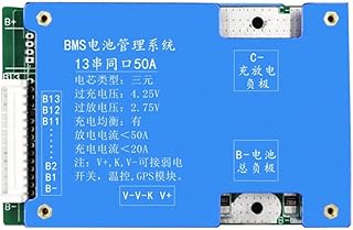 Puooifrty 13S 48V 50A Protection Board Ternary Lithium Battery Protection Board BMS Protection Board with Balance for E-Bike Electric Motorcycle