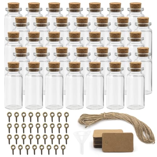 Ktbeyti 35 Piezas Botes Cristal Pequeños Con Tapón De Corcho, 10 Ml Mini Botellas Kit Herméticos Para Decorar Ktbeyti 35 Piezas Botes Cristal Pequeños Con Tapón De Corcho, 10 Ml Mini Botellas Kit Herméticos Para Decorar