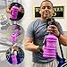 SOCOO 2.2 Litre Half Gallon Water Bottle Leakproof BPA FREE workout water bottle large Sport Jug with handle and Carrying Loop for fitness Gym 75 ounce wide mouth portable water jug (Dark Purple)