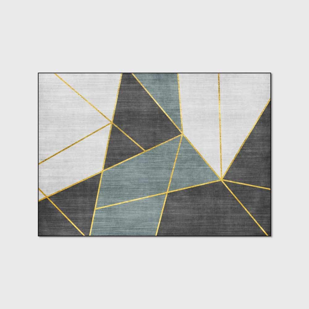 Dywanik bardzo duże prostokątne dywaniki złota linia geometryczne szwy ciemnoszary zielony do salonu sypialni kuchni dywan 160 x 280 cm