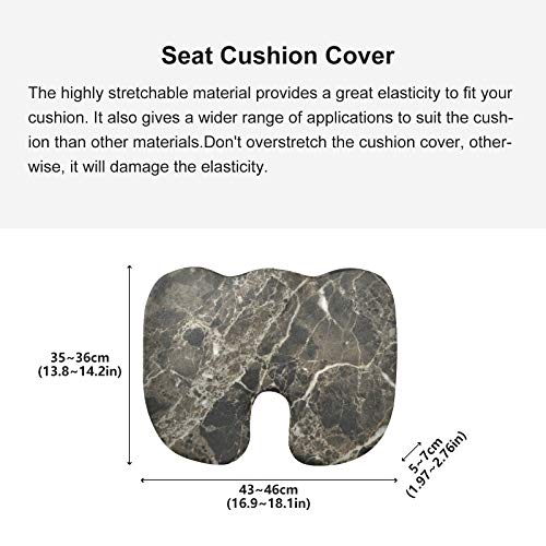 Qilmy Marble Seat Cushion Cover Breathable Non-Slip Memory Foam Seat Cushion Cover For Office Chair Car Wheelchair, 17 X 14 X 2.2 Inch #TOP1